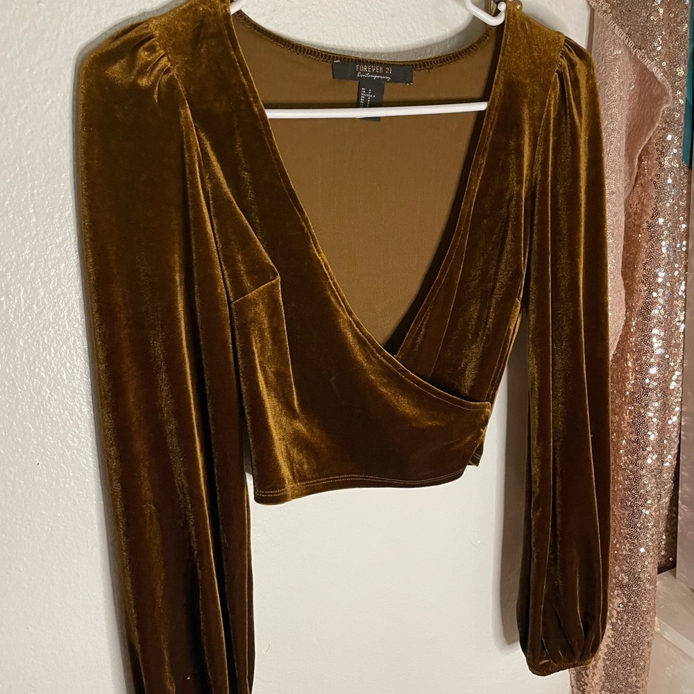 Chocolate brown crop top